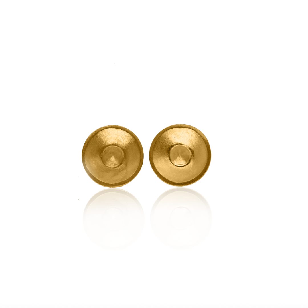 Nebu Gold 24k Gold Propeller Point Cufflinks Front View