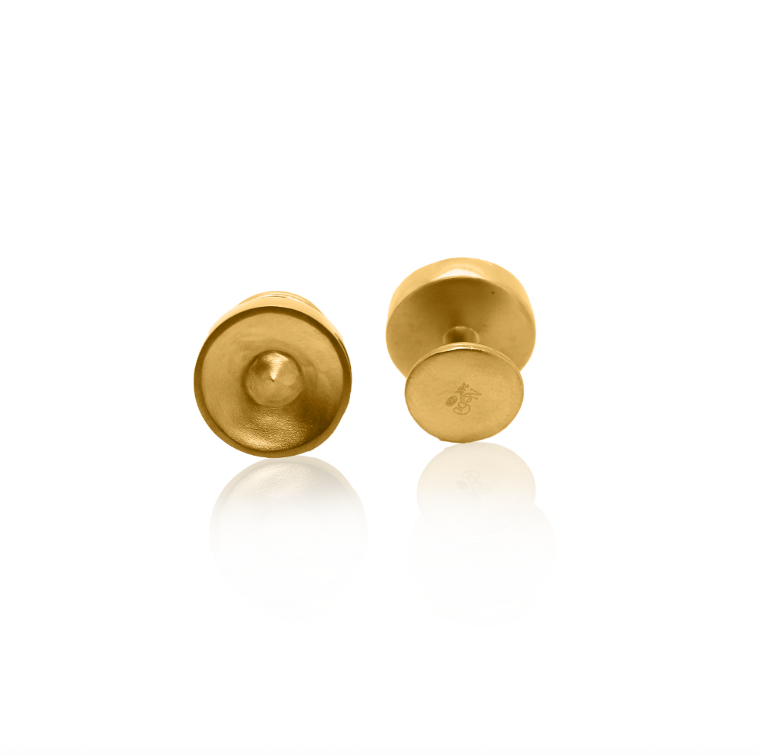 Nebu Gold 24k_Gold Propeller Point Cufflinks Side View
