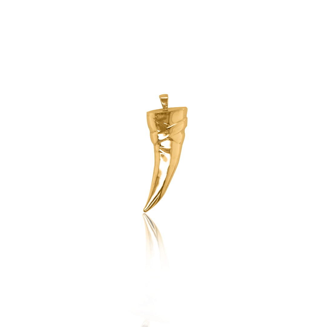 Nebu Gold 24k Gold Rhino Horn Pendant Back View
