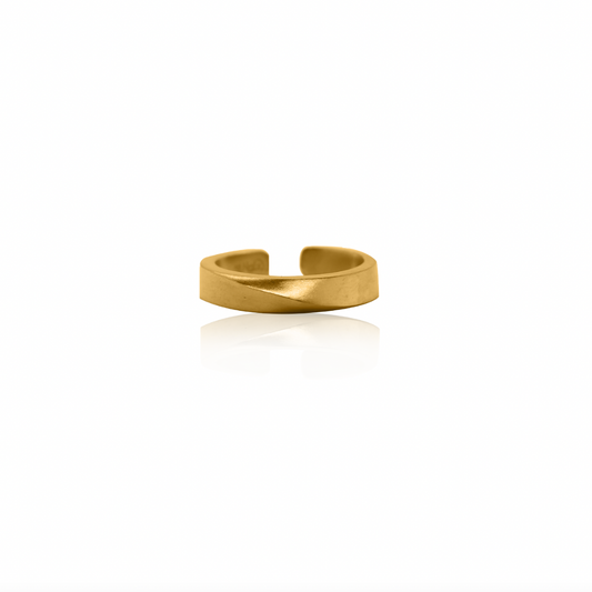 Nebu Gold 24k Gold Ridge Ring Front View