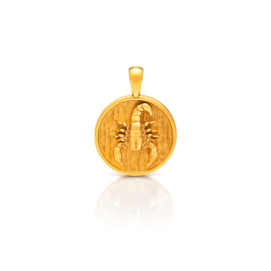 Nebu Gold 24k Gold Scorpio Pendant Front View