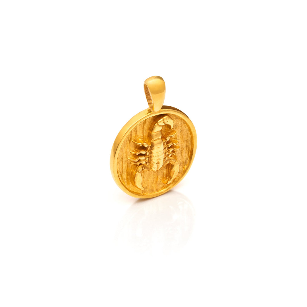 Nebu Gold 24k Gold Scorpio Pendant Side View