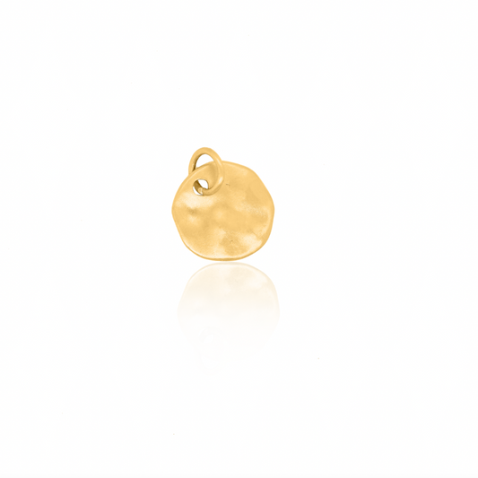 Nebu Gold 24k Gold Soft Hammered Charm Front View