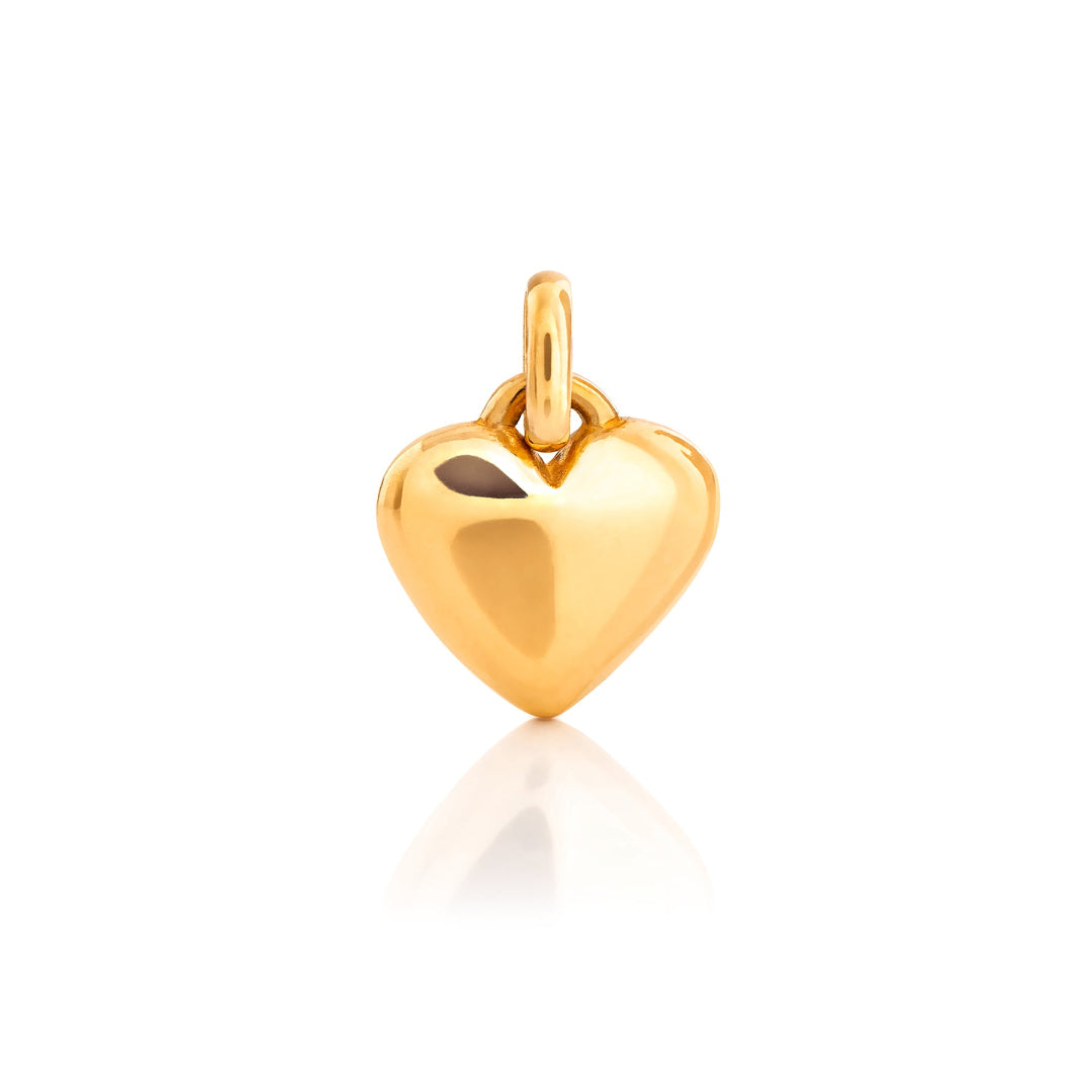 Nebu Gold 24k Gold Heart Pendant Front View
