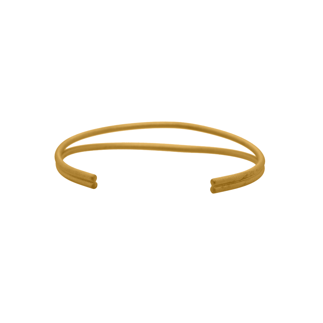 Nebu Gold 24k Gold Tapered Double Band Bangle Back View