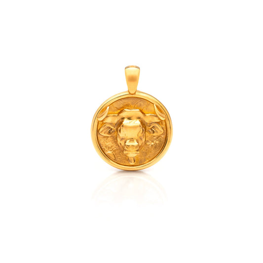 Nebu Gold 24k Gold Taurus Pendant Front View