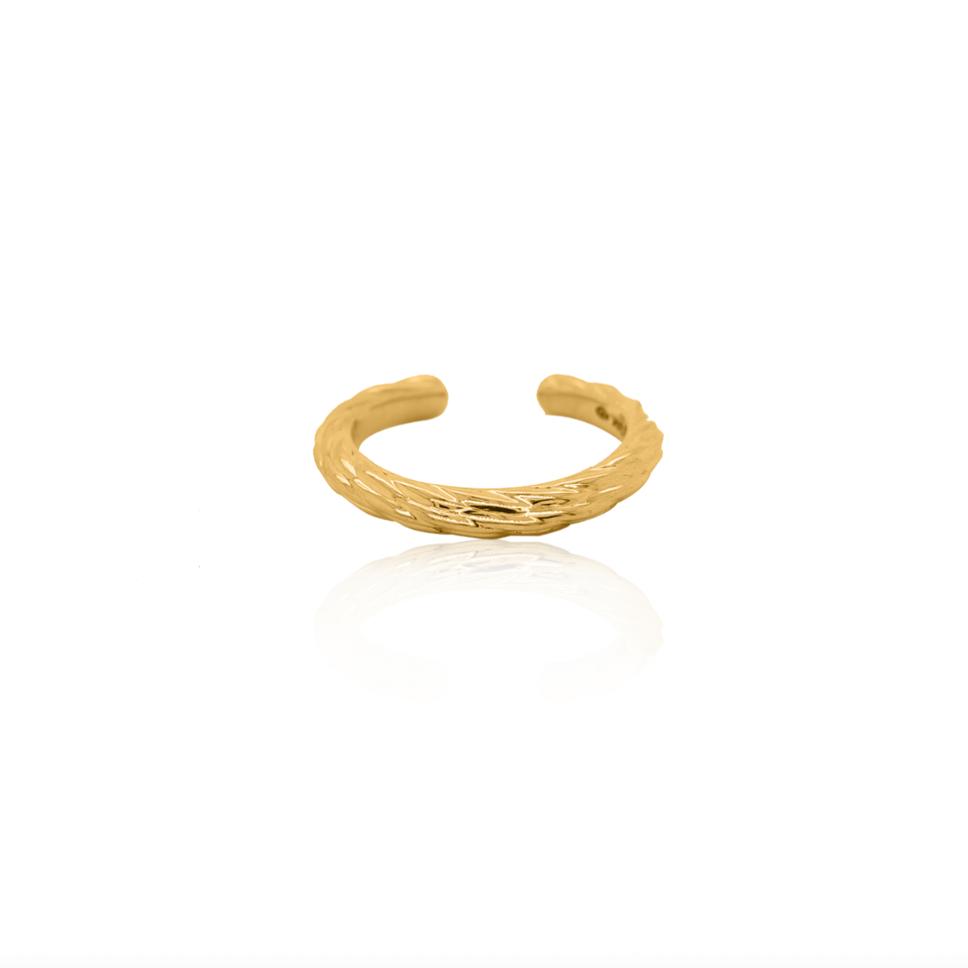 Nebu_Gold_24k_Gold_Textured_Ring_Front_View