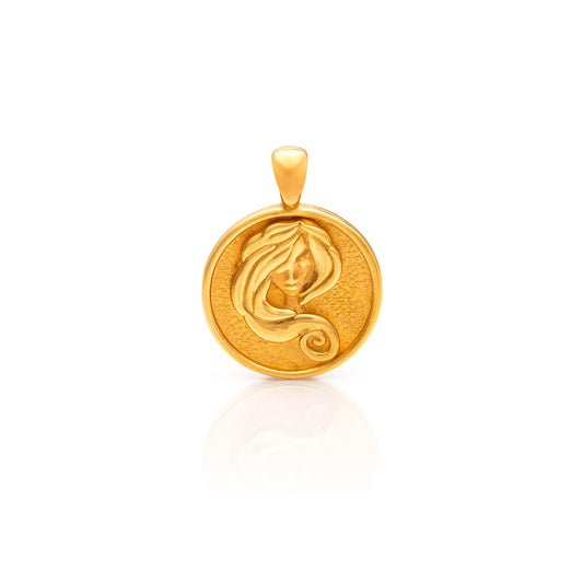 Nebu Gold 24k Gold Virgo Pendant Front View