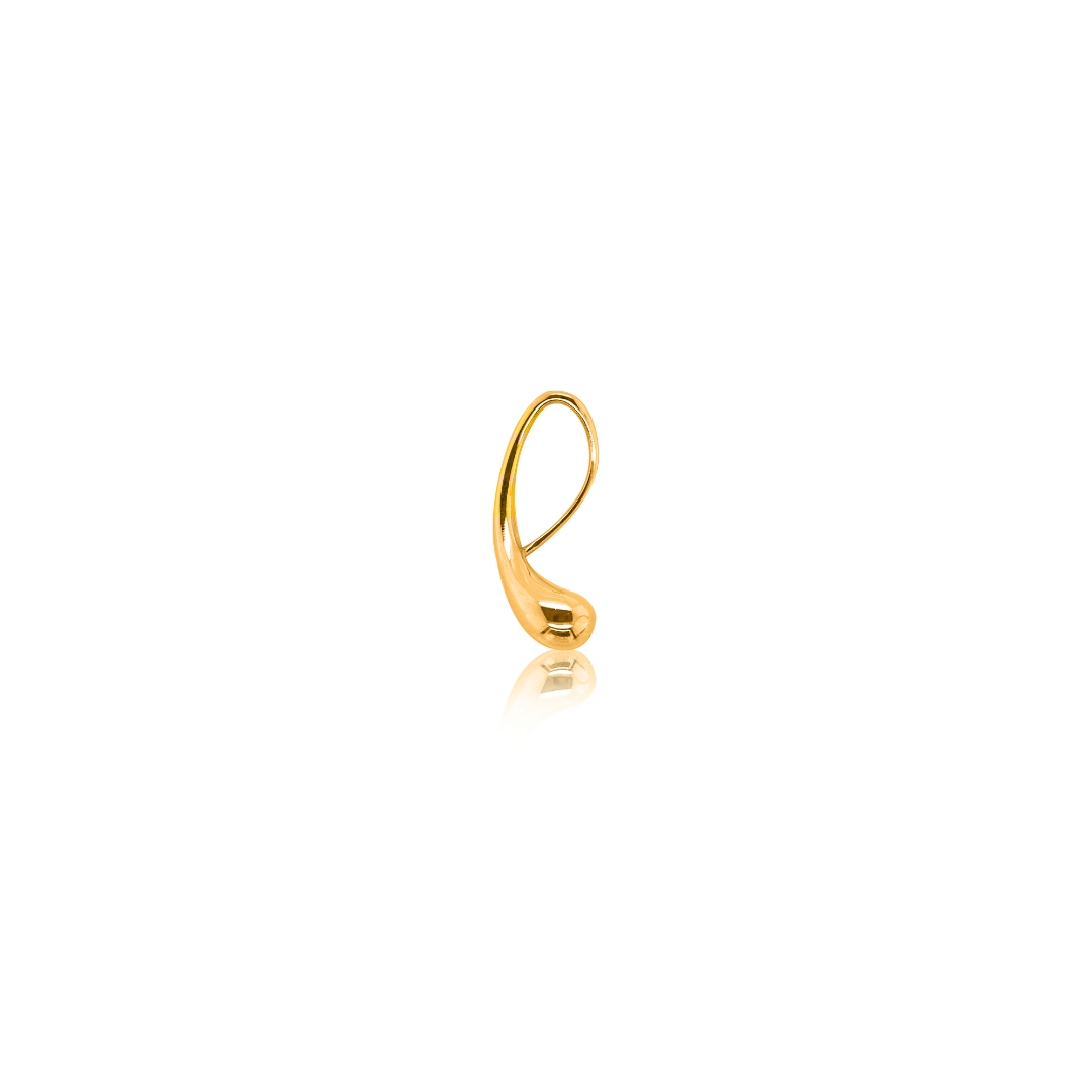 Nebu Gold 24k Gold Water Droplet Pendant Polished Front View