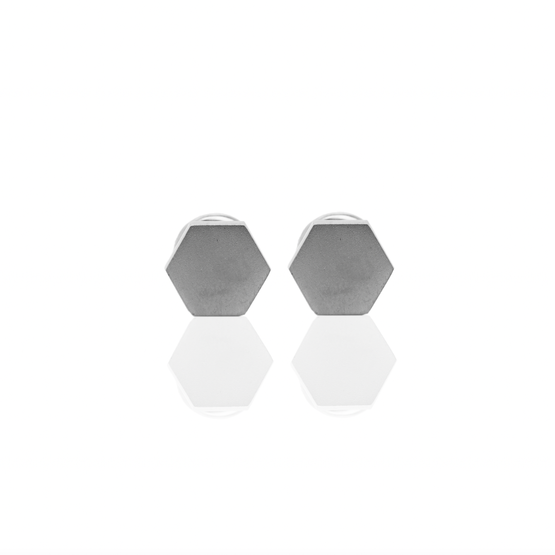 Nebu Gold 24k Platinum Hexagon Cufflinks Front