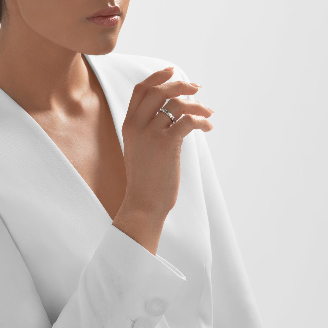 Nebu Gold 24k Platinum Modern Serpent Ring Female