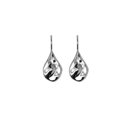 Nebu Gold 24k Platinum Molten Drop Earrings Front View