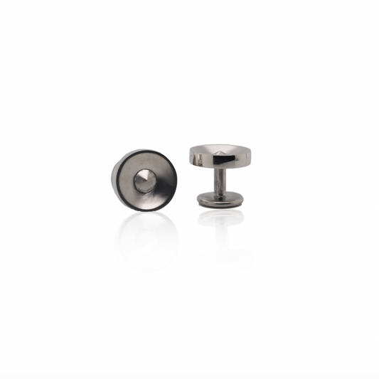 Nebu Gold 24k Platinum Propeller Point Cufflinks Side View