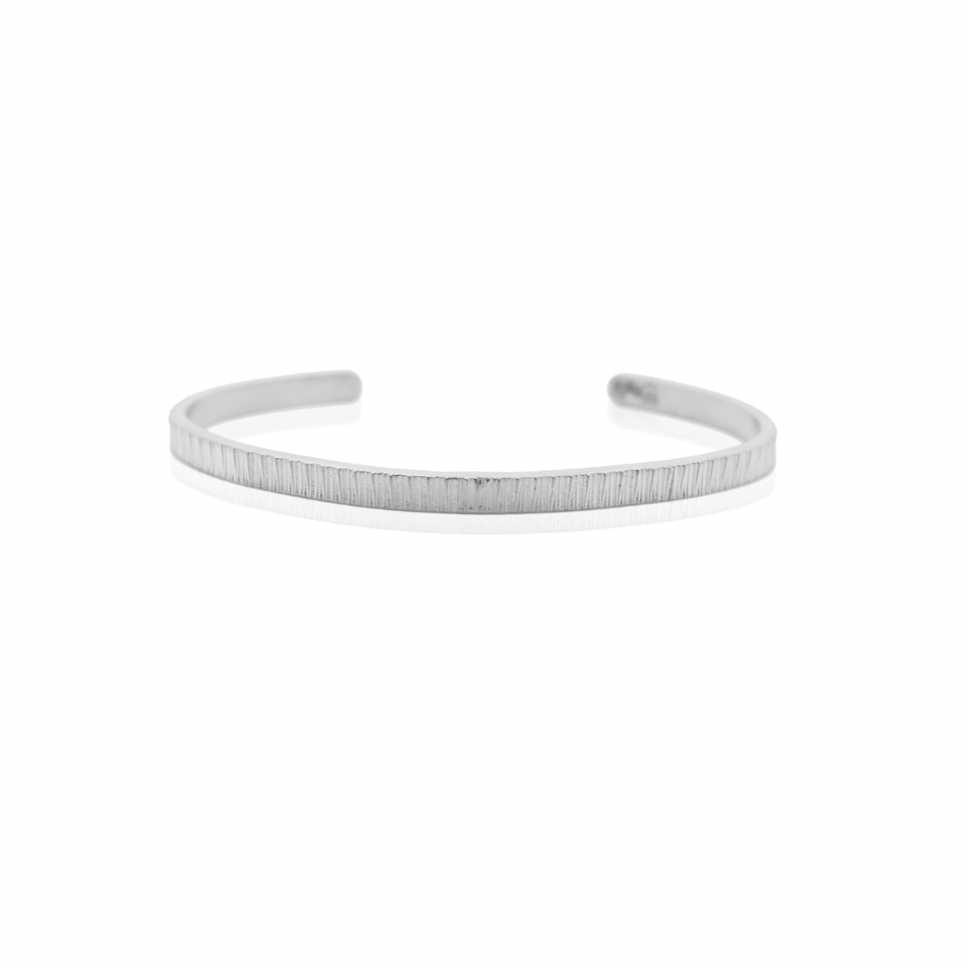 Nebu Gold 24k Platinum Textured Wrist Cuff Front View