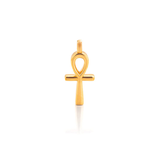 Nebu Gold 24kt Gold Ankh Key Of Life Pendant Front View