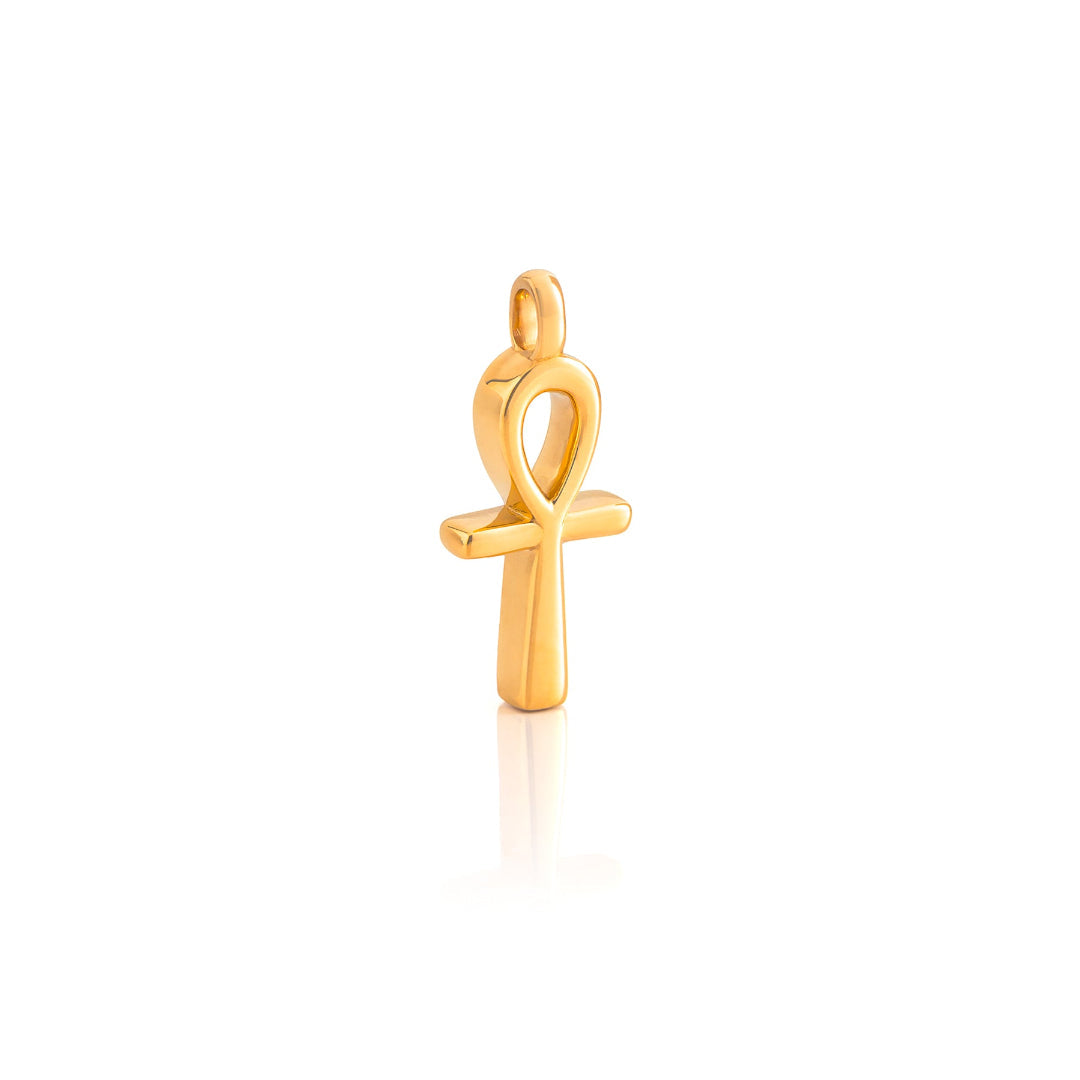 Nebu Gold 24kt Gold Ankh Key Of Life Pendant Side View