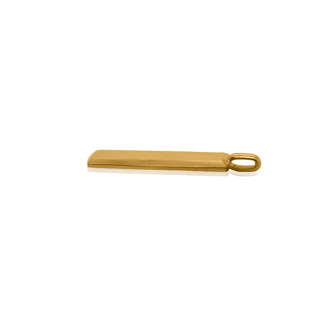 Nebu Gold 24kt Gold Bar Pendant Side View