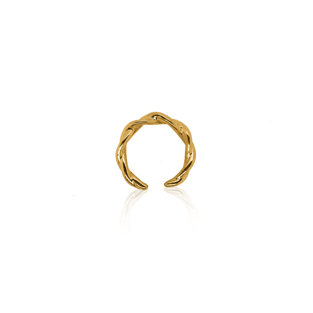 Nebu Gold 24kt Gold Braided Ring Front