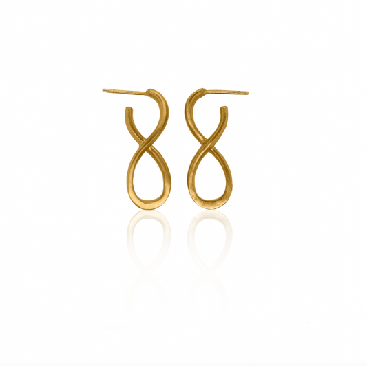 Nebu Gold 24kt Gold Figure Eight Earrings Side View