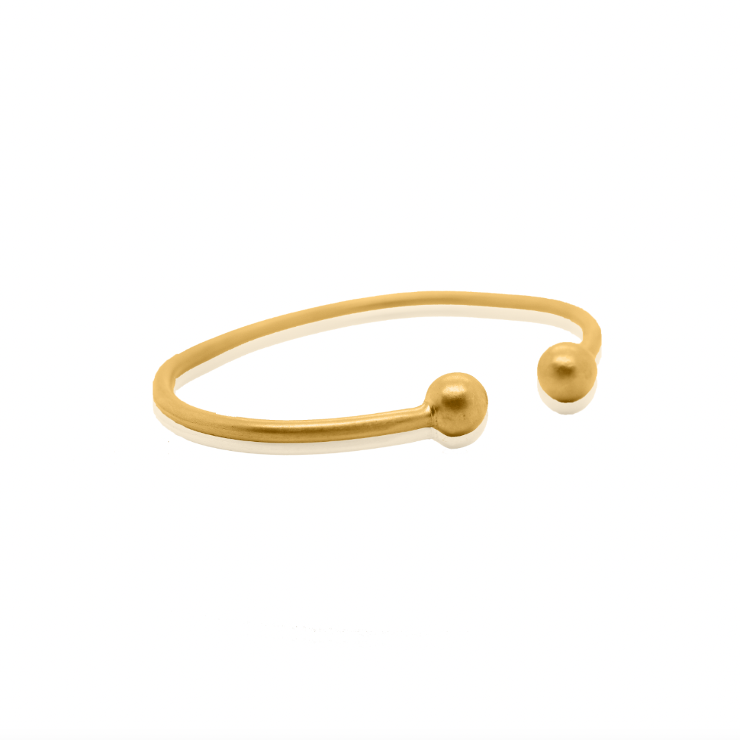 Nebu Gold 24kt Gold Golden Orb Bangle Side View