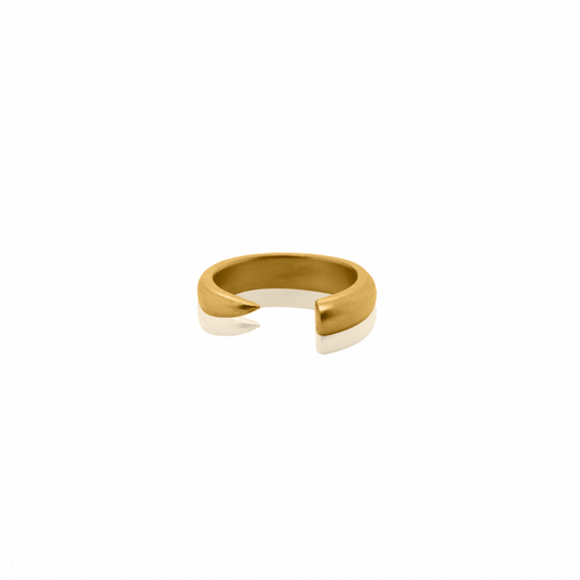 Nebu Gold 24kt Gold Horn Ring Front