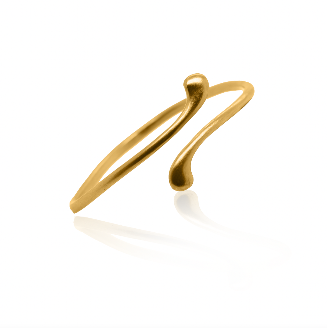 Nebu Gold 24kt Gold Molten Droplet Bangle Front View