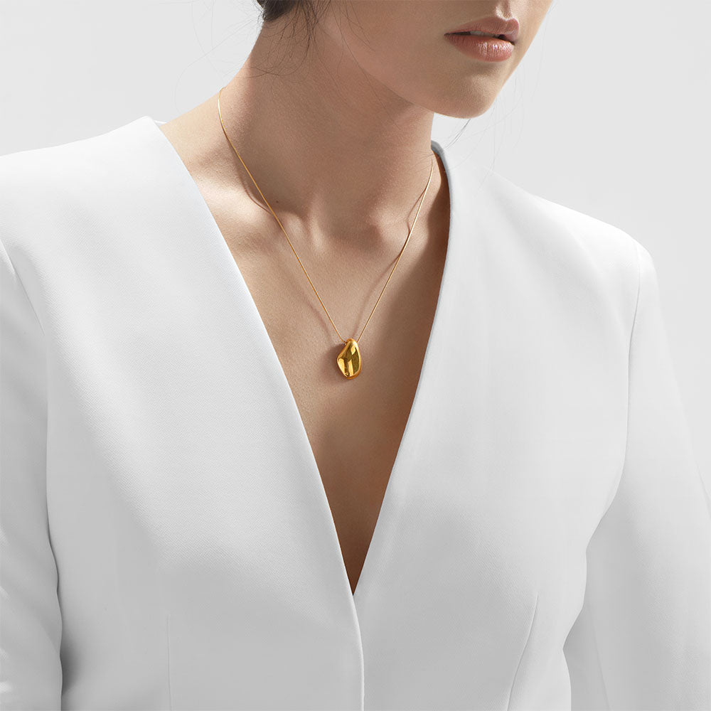 Nebu Gold 24kt Gold Molten Orb Pendant Female