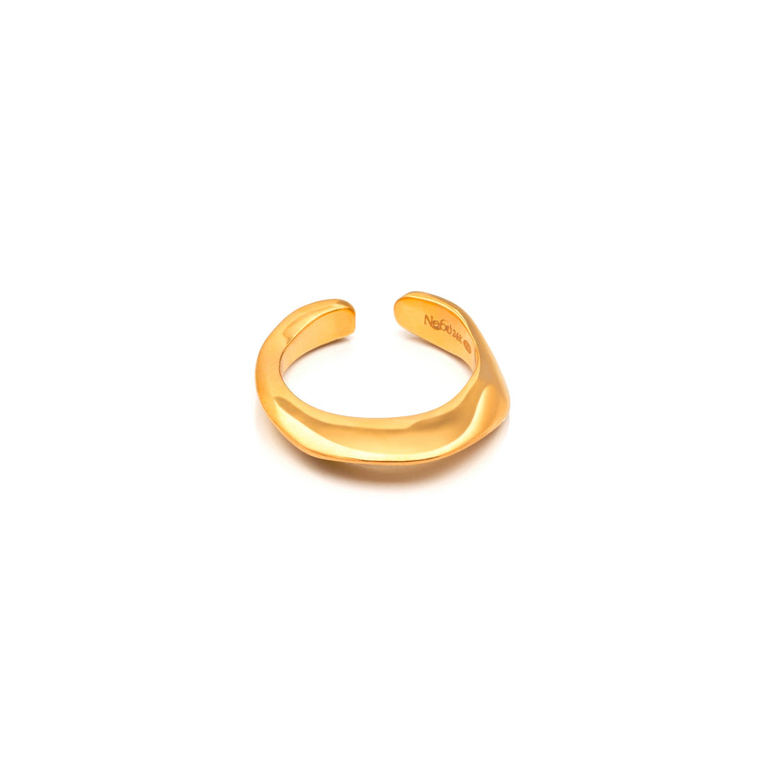 Nebu Gold 24kt Gold Molten Ring Front