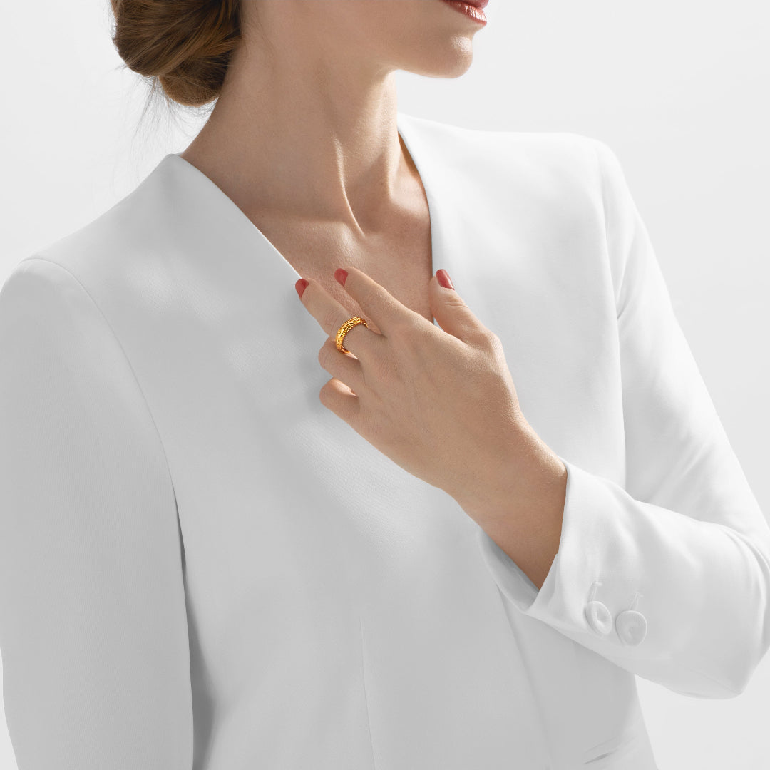 Nebu Gold 24kt Gold Pangolin Ring Female