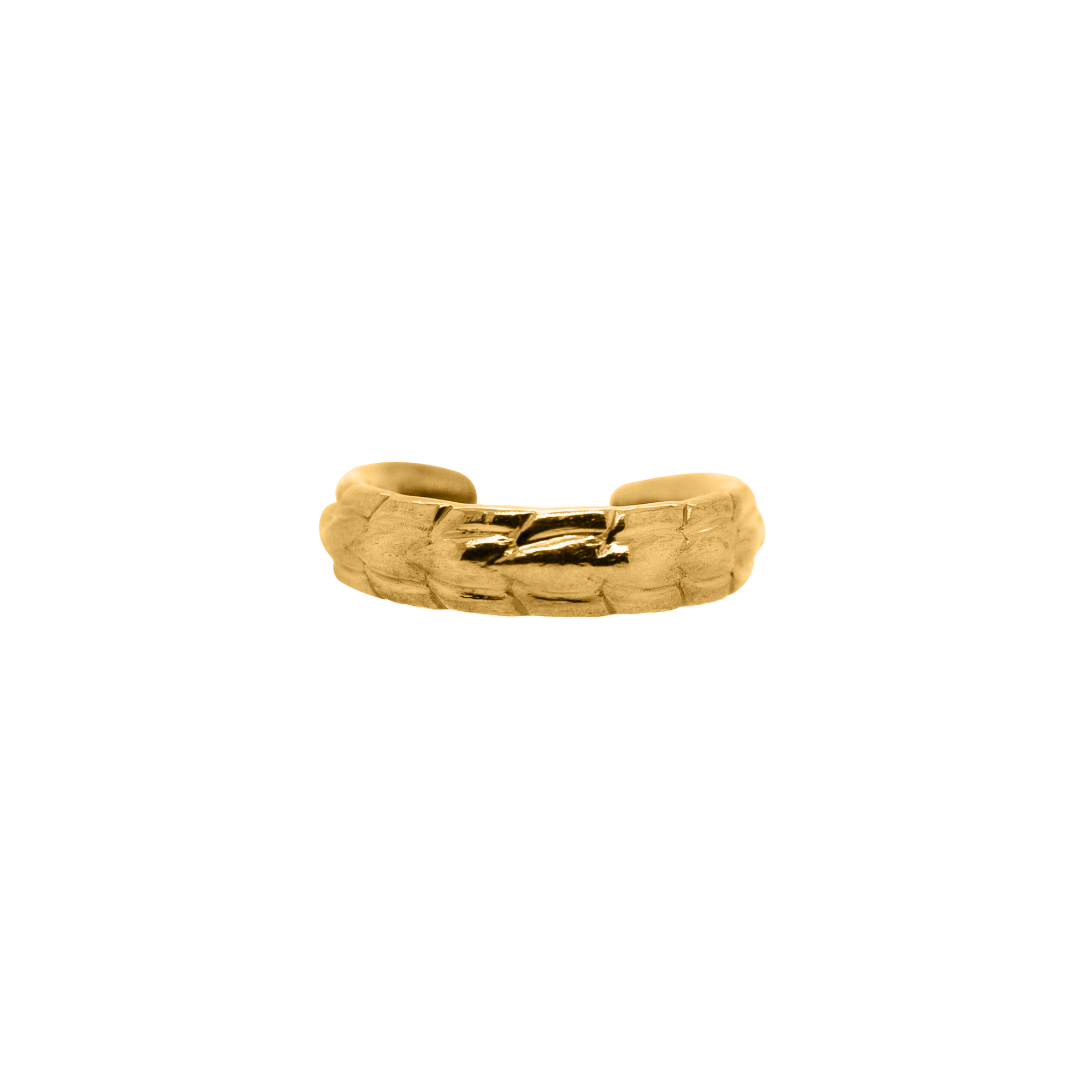 Nebu Gold 24kt Gold Pangolin Ring Front View