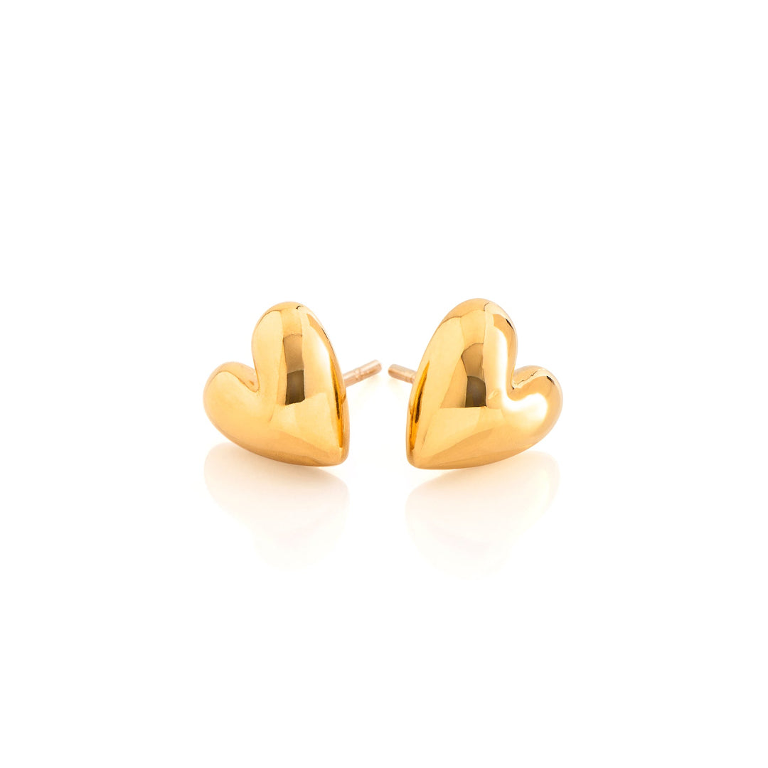 Nebu Gold 24k Gold Sweetheart Earrings Side View